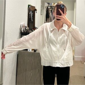 Lululemon Zip-Up “Hide-Away” Hood Full-Zip Jacket (Sheer) – White